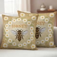 thumbnail image 1 of Outdoor Pillow Covers Pack of 2, Summer Bee White Daisy Flower Waterproof Throw Pillowcase Cushion Cases, Vintage Pastoral Floral Leaf Decorative Pillow Cover for Couch Sofa Home Bed Patio, 1 of 9