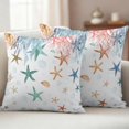 thumbnail image 1 of Outdoor Pillow Covers Pack of 2, Summer Ocean Colorful Coral Waterproof Throw Pillowcase Cushion Cases, Abstract Starfish Bubble Decorative Pillow Cover for Couch Sofa Home Bed Patio, 1 of 9