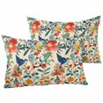 thumbnail image 1 of Outdoor Pillow Covers Pack of 2, Watercolor Flower Blue Bird on Retro Waterproof Throw Pillowcase Cushion Cases, Boho Floral Leaves Decorative Pillow Cover for Couch Sofa Home Bed Patio, 1 of 6
