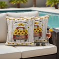 thumbnail image 1 of Outdoor Pillow Covers Retro Farm Sunflower Red Truck Waterproof Pillow Cases 24x24 Set of 2, Rustic Wood Grain Berry Throw Pillow Cover Pillowcase for Patio Balcony Couch Garden, 1 of 9