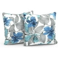 thumbnail image 1 of Outdoor Pillow Covers Set of 2, Patio Waterproof Throw Pillow Cases Fade Resistant Accent Pillow Covers for Spring Summer Garden Decoration, 16x16, Clemens Noir Blue, 1 of 6