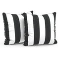 thumbnail image 1 of Outdoor Pillow Covers Set of 2, Patio Waterproof Throw Pillow Cases Fade Resistant Accent Pillow Covers for Spring Summer Garden Decoration, 18"x18", Cabana Black, 1 of 6