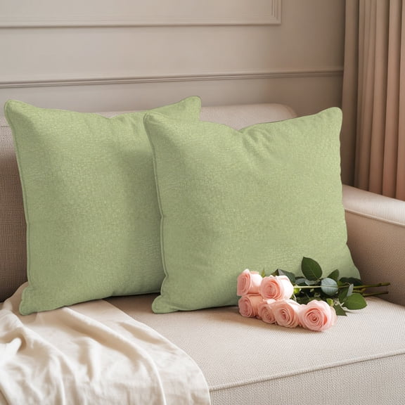 Outdoor Pillow Covers Set of 2, Sage Green Solid Color Decorative Throw Pillow Covers 18X18IN, Minimalist Style Throw Pillows Protector Cushion Case for Patio,Couch,Sofa,Garden