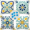 thumbnail image 1 of Outdoor Pillow Covers Set of 4 Geometric Patterns Waterproof Throw Pillow Covers 18x18 inch Boho Decorations for Funiture Patio Garden Home, 1 of 6