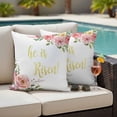thumbnail image 1 of Outdoor Pillow Covers Spring Watercolor Floral Art Waterproof Pillow Cases 24x24 Set of 2, He Is Risen Throw Pillow Cover Pillowcase for Patio Balcony Couch Garden, 1 of 9