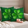 thumbnail image 1 of Outdoor Pillow Covers St. Patrick's Day Threeleaf Grass Waterproof Pillow Cases 18x18 Set of 2, Green Grid Throw Pillow Cover Pillowcase for Patio Balcony Couch Garden, 1 of 9