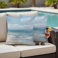 thumbnail image 1 of Outdoor Pillow Covers Summer Ocean Beach Ombre Waterproof Pillow Cases 24x24 Set of 2, Vintage Oil Painting Throw Pillow Cover Pillowcase for Patio Balcony Couch Garden, 1 of 9