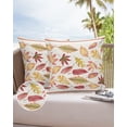 thumbnail image 1 of Outdoor Pillow Covers Throws Fall Maple Leaves Orange Leaf,Waterproof Pillow Cases Pack of 2 Red White Stripe Retro Linen,Durable Cushion Cover Pillowcase for Patio Balcony Couch Garden, 1 of 7