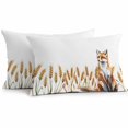 thumbnail image 1 of Outdoor Pillow Covers Waterproof Pillow Cases Protector Watercolor Cute Fox Pillowcase Pack of 2 Autumn Countryside Farmhouse Animals Throw Cushion Case for Pation,Couch,Living Room Sofa, 20x12 in, 1 of 9