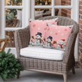 thumbnail image 1 of Outdoor Pillow Covers Waterproof Pillow Cases Protector Winter Snowman Snowflake on Pink Pillowcase Pack of 2 Christmas Ball White Leaf Throw Cushion Case for Pation Furniture,Couch,Sofa, 18x18 in, 1 of 9