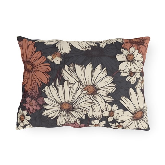 Outdoor Pillow In Floral Daisy Pattern