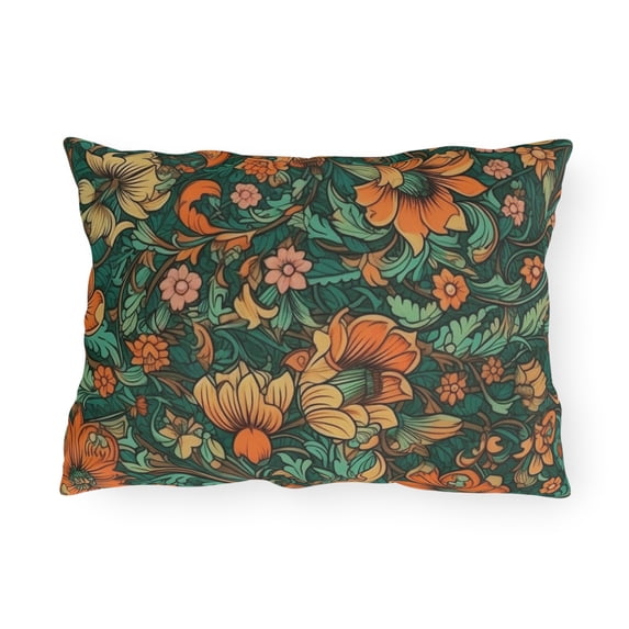 Outdoor Pillow In Jacobean Pattern