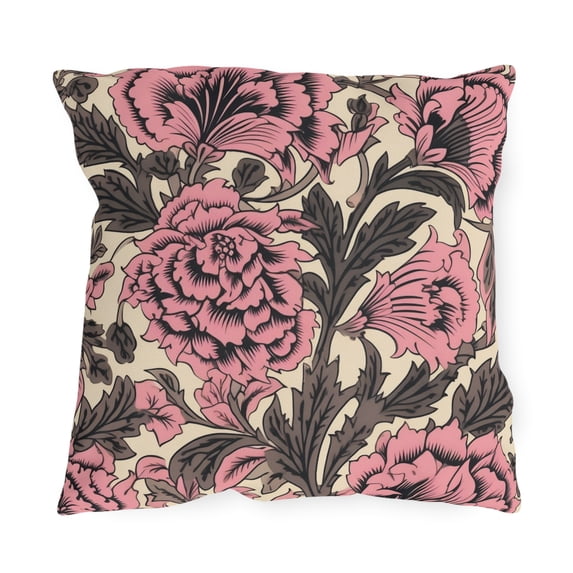 Outdoor Pillow In Jacobean Pattern