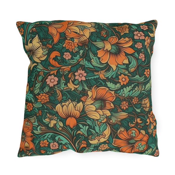 Outdoor Pillow In Jacobean Pattern