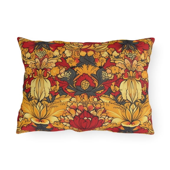 Outdoor Pillow In Jacobean Pattern