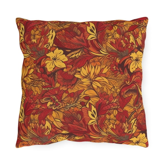 Outdoor Pillow In Jacobean Pattern