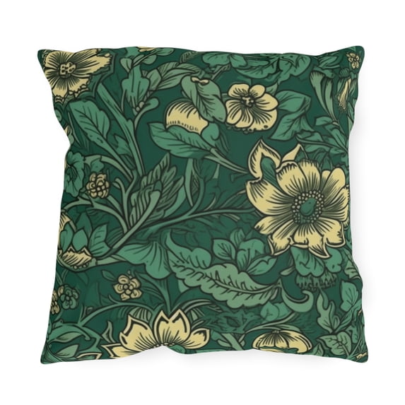 Outdoor Pillow In Jacobean Pattern