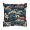 thumbnail image 1 of Outdoor Pillow In Japanese Wave Pattern, 1 of 4