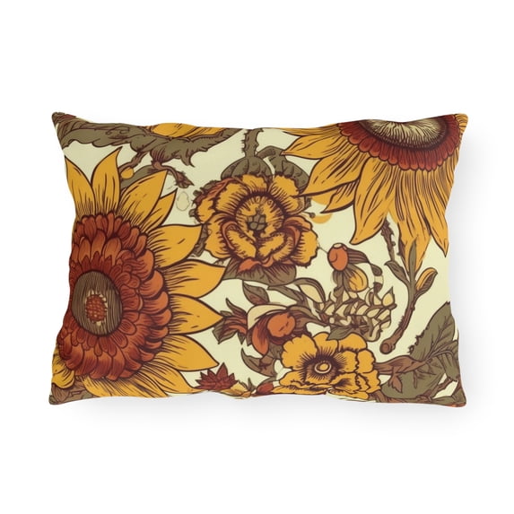 Outdoor Pillow In Sunflower Pattern