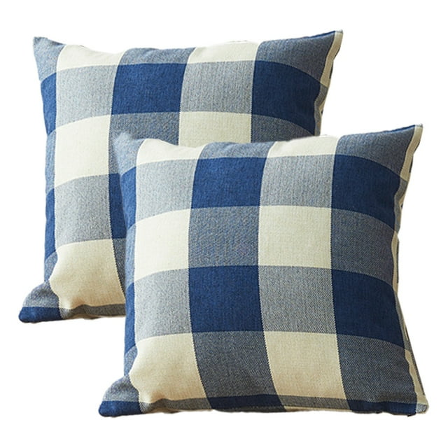 Outdoor Pillow Set of 2 Plaids Check Summer Front Porch Decorative