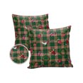 Outdoor Pillows Cover 16x16 Pack of 2 Christmas Theme Buffalo Plaid