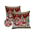 Outdoor Pillows Cover 16x16 Pack of 2 Christmas Truck Gnome Plaid
