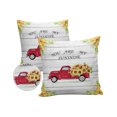 Outdoor Pillows Cover 16x16 Pack of 2 Sunflower Truck Flower Waterproof
