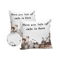 Outdoor Pillows Cover 18x18 Pack of 2 Cute Cat Family Waterproof Throw