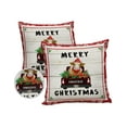 Outdoor Pillows Cover 20x20 Pack of 2 Merry Christmas Cow Truck