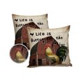 Outdoor Pillows Cover 26x26 Pack of 2 Farmhouse Cock Chicken Waterproof