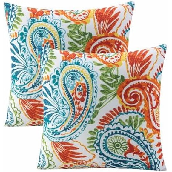 Outdoor Pillows, Pack of 2 Waterproof Decorative Throw Pillows with Inserts, 18x18 Square Pillows for Bed, Couch, Sofa and Patio Furniture$$Garden & Patio
