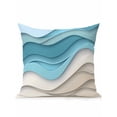 thumbnail image 1 of Outdoor Pillows Waterproof, Aqua Beige Ombre Bedding Throw Pillows with Insert for Couch Sofa Bed, Modern Abstract Moire Art Geometric 16x16 Inch Pillowcases Decorative Camping Patio Pillow Set of 1, 1 of 8