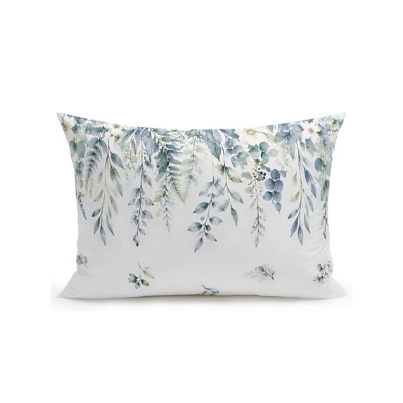 Outdoor Pillows Waterproof, Blue Eucalyptus Leaves Bedding Throw Pillows with Insert for Couch Sofa Bed, Rustic Floral Summer Retro Botanical 12x20 Inch Pillowcases Decorative Patio Pillow Set of 1