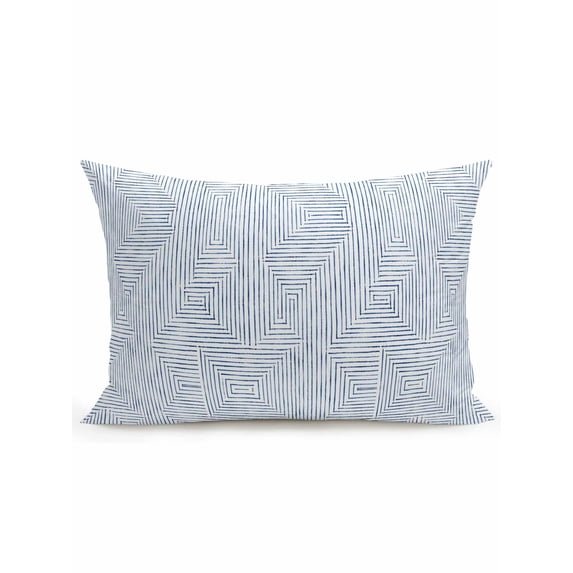 Outdoor Pillows Waterproof, Blue Geometric Bedding Throw Pillows with Insert for Couch Sofa Bed, Aesthetics Luxury Abstract Art 12x20 Inch Pillowcases Decorative Camping Patio Pillow Set of 1