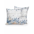 thumbnail image 1 of Outdoor Pillows Waterproof, Blue Starfish Coastal Throw Pillows with Inserts Included, Eucalyptus Summer Nautical Shell Wooden Indoor Outdoor Decorative Lumbar Pillow for Bed/Couch 16"x16", 2Pcs, 1 of 8