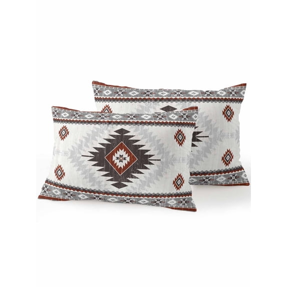 Outdoor Pillows Waterproof, Brown Beige Boho Bedding Throw Pillows with Insert for Couch Sofa Bed, Vintage Ethnic Tribal Southwestern 12x20 Inch Pillowcases Decorative Camping Patio Pillow Set of 2