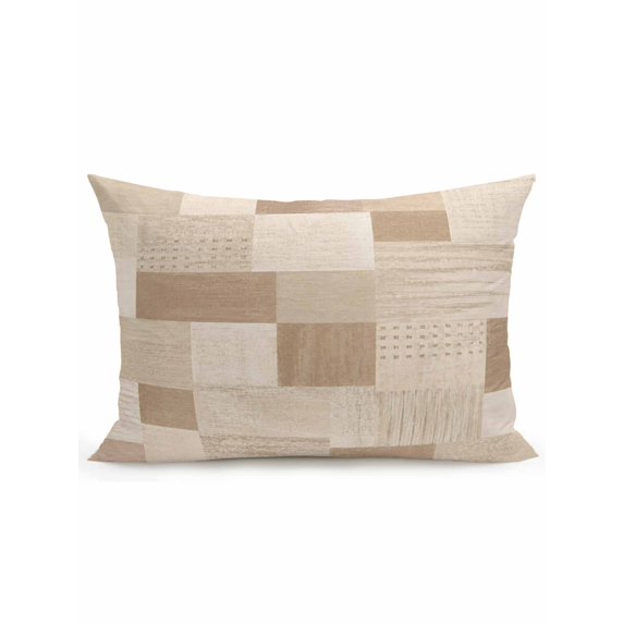 Outdoor Pillows Waterproof, Brown Cream Checked Bedding Throw Pillows with Insert for Couch Sofa Bed, Vintage Buffalo Plaid Farmhouse 12x20 Inch Pillowcases Decorative Camping Patio Pillow Set of 1
