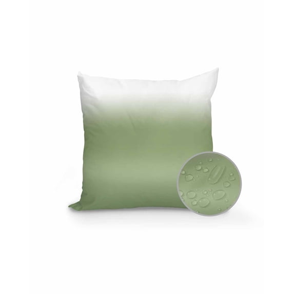 Outdoor Pillows Waterproof, Dark Sage Green Throw Pillows with Inserts Included, Modern Ombre Abstract Aesthetics Indoor Outdoor Decorative Lumbar Pillow for Bed/Couch/Patio 16"x16", 1Pcs
