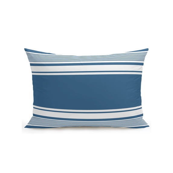 Outdoor Pillows Waterproof, Farmhouse Blue Striped Bedding Throw Pillows with Insert for Couch Sofa Bed, Modern Minimalist Stripes 12x20 Inch Pillowcases Decorative Camping Patio Pillow Set of 1