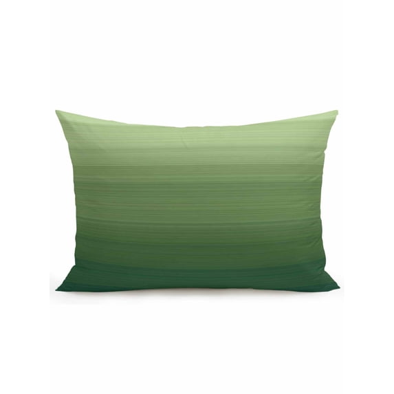 Outdoor Pillows Waterproof, Green Ombre Striped Bedding Throw Pillows with Insert for Couch Sofa Bed, Summer Color Gradient Farm 12x20 Inch Pillowcases Decorative Camping Patio Pillow Set of 1
