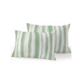 thumbnail image 1 of Outdoor Pillows Waterproof, Green Stripe Bedding Throw Pillows with Insert for Couch Sofa Bed, Modern Abstract Ombre Geometric Lines 12x20 Inch Pillowcases Decorative Camping Patio Pillow Set of 2, 1 of 8