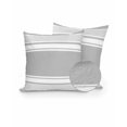 thumbnail image 1 of Outdoor Pillows Waterproof, Grey Striped Throw Pillows with Inserts Included, Modern Color Block Farmhouse Stripes Indoor Outdoor Decorative Lumbar Pillow for Bed/Couch/Patio 18"x18", 2Pcs, 1 of 8