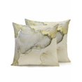 thumbnail image 1 of Outdoor Pillows Waterproof, Marble Yellow Bedding Throw Pillows with Insert for Couch Sofa Bed, Modern Abstract Ink Painting Luxury 16x16 Inch Pillowcases Decorative Camping Patio Pillow Set of 2, 1 of 8