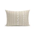 thumbnail image 1 of Outdoor Pillows Waterproof, Modern Minimalist Bedding Throw Pillows with Insert for Couch Sofa Bed, Country Leaves Stripes Pattern Beige 12x20 Inch Pillowcases Decorative Patio Pillow Set of 1, 1 of 8