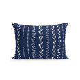 thumbnail image 1 of Outdoor Pillows Waterproof, Modern Simple Lines Bedding Throw Pillows with Insert for Couch Sofa Bed, Rustic Leaf Vertical Stripes Navy Blue 12x20 Inch Pillowcases Decorative Patio Pillow Set of 1, 1 of 8