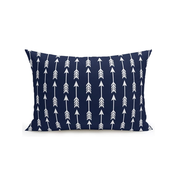 Outdoor Pillows Waterproof, Navy Blue Arrows Bedding Throw Pillows with Insert for Couch Sofa Bed, Modern Abstract Art Ethnic Tribal 12x20 Inch Pillowcases Decorative Camping Patio Pillow Set of 1