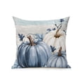 thumbnail image 1 of Outdoor Pillows Waterproof, Navy Blue Pumpkin Fall Bedding Throw Pillows with Insert for Couch Sofa Bed, Thanksgiving Botanical Wooden Leaves 16x16 Inch Pillowcases Decorative Patio Pillow Set of 1, 1 of 8