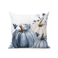 thumbnail image 1 of Outdoor Pillows Waterproof, Navy Blue Pumpkin Fall Bedding Throw Pillows with Insert for Couch Sofa Bed, Thanksgiving Leaves Pastoral 18x18 Inch Pillowcases Decorative Camping Patio Pillow Set of 1, 1 of 8