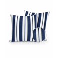 thumbnail image 1 of Outdoor Pillows Waterproof, Navy Blue Striped Throw Pillows with Inserts Included, Modern Art Farmhouse Stripes Indoor Outdoor Decorative Lumbar Pillow for Bed/Couch/Patio 16"x16", 2Pcs, 1 of 8