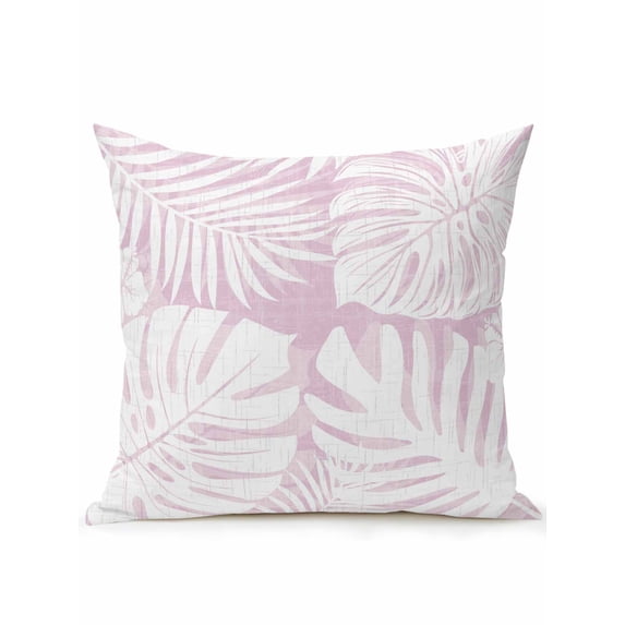 Outdoor Pillows Waterproof, Palm Tree Monstera Bedding Throw Pillows with Insert for Couch Sofa Bed, Lavender White Leaf Boho Botanical Tropical 18x18 Inch Pillowcases Patio Pillow Set of 1